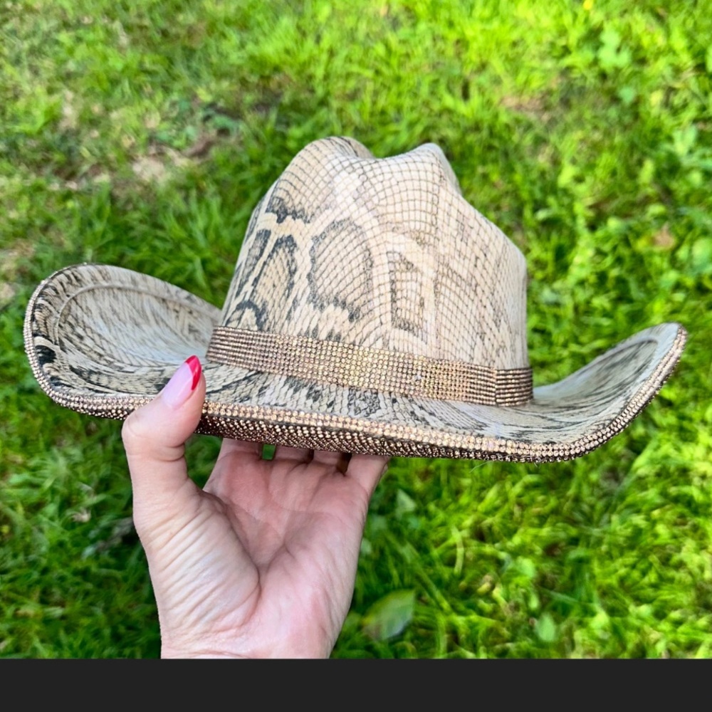 Snakeskin rhinestone cowboy hat